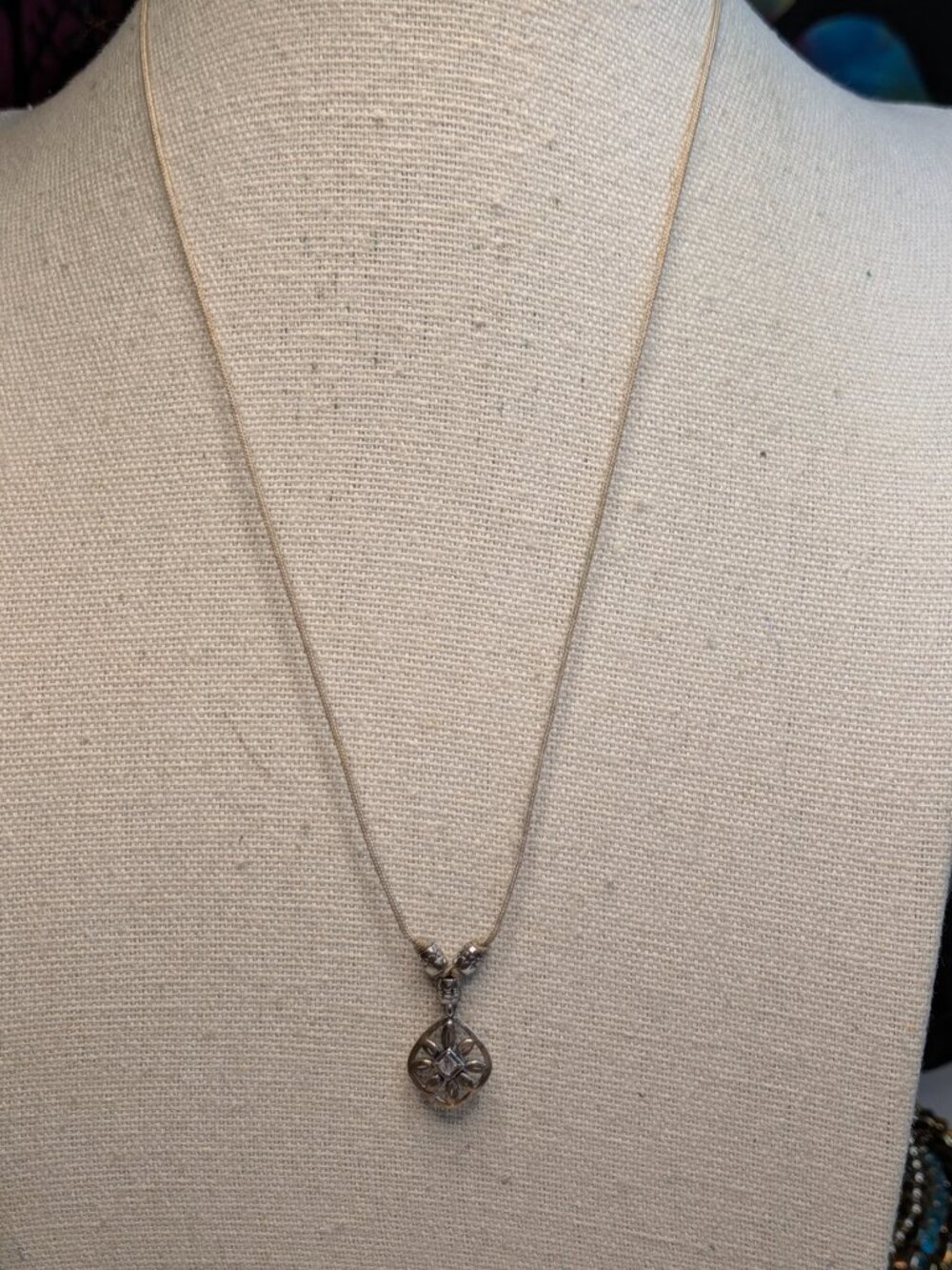 Silpada 925 CZ “Starlight” Pendant Necklace on Cord – 16"